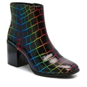 Mix No. 6 Rainbow Ankle Booties| Size 8 | Never been Worn | Black/Rainbow